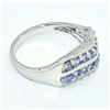 Image 2 : Silver Tanzanite(6.75ct) Rhodium Plated Ring (~weight 3.2g)