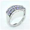 Image 3 : Silver Tanzanite(6.75ct) Rhodium Plated Ring (~weight 3.2g)