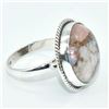 Image 2 : Silver Pink Muhave Turquoise(72ct) Hand Made Ring (~weight 6.1g)
