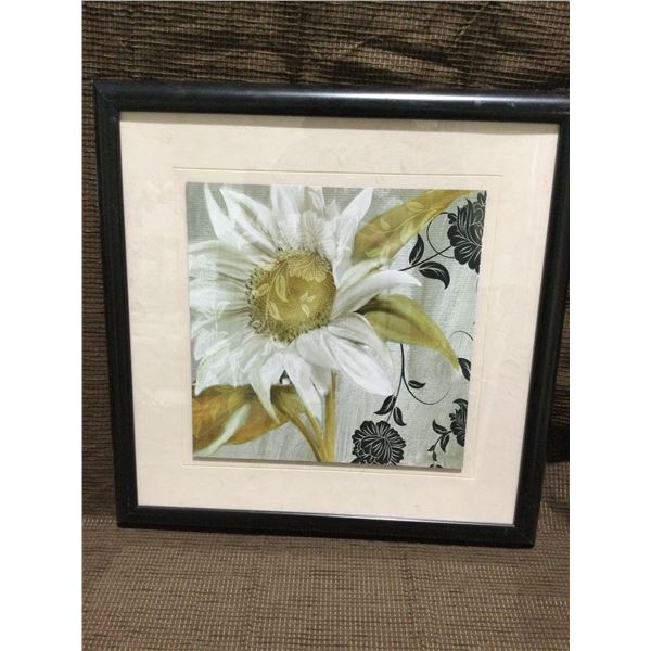 FRAMED ARTWORK from show home - Floral  19x 19 inches