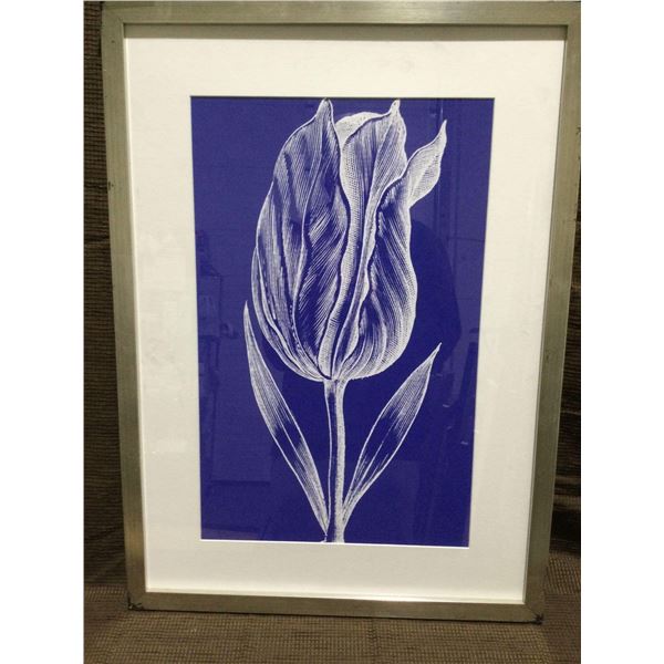 FRAMED ARTWORK from show home - Silouette Tulip 21 x 29 inches