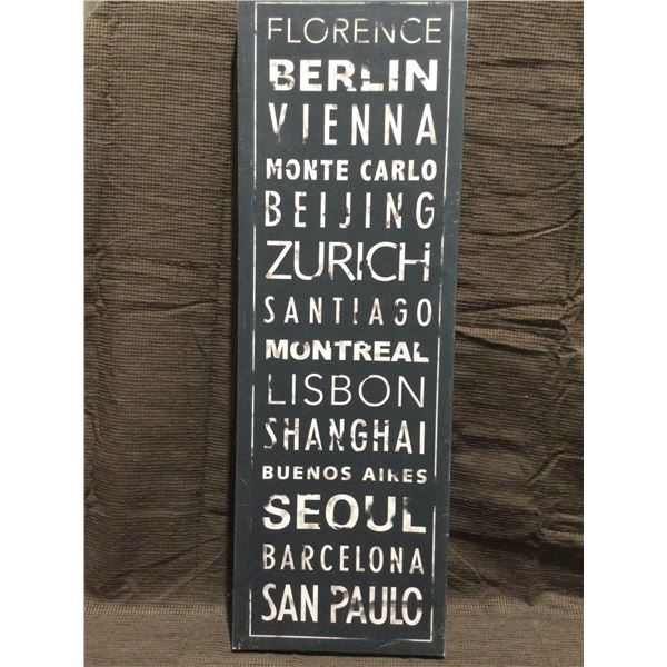 FRAMED ARTWORK from show home - Famous cities 12 x 36 inches