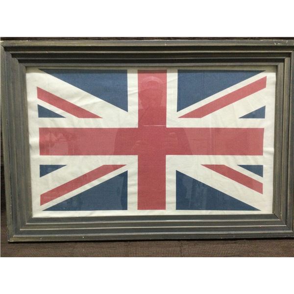 FRAMED ARTWORK from show home -Union Jack Flag 24 x 36 inches