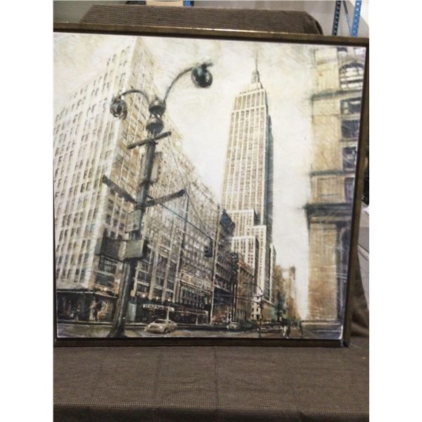 FRAMED ARTWORK from show home -NY Empire State 37 x 37 inches
