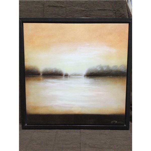 FRAMED ARTWORK from show home -Sunset  30 x 30 inches
