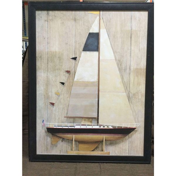 FRAMED ARTWORK from show home -Schooner 33 x 43  inches