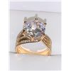 Image 1 : Ladies Brilliant Cut 2.0 Carat Solitaire engagement ring .925 Silver ring size 7 set in 14K GP