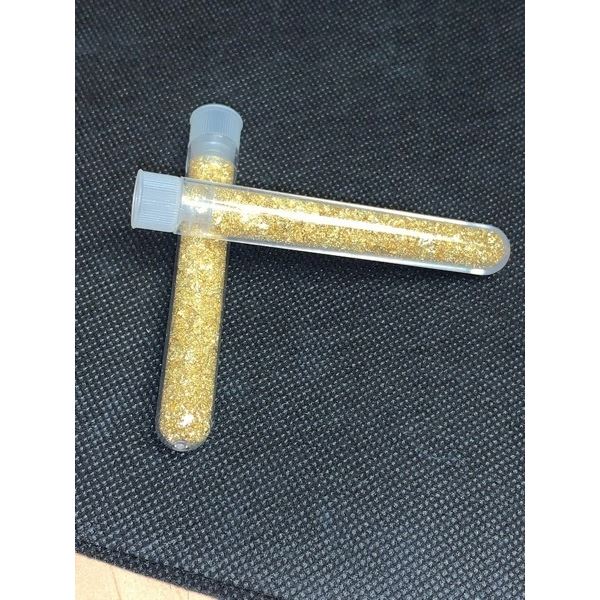 LOT of 2 - Large Vial of Golden Flaking material