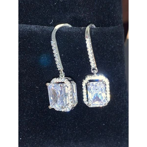 Stunning Emerald Cut Solitaires 2.4 Carat total weight dangle dress earring set