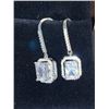 Image 1 : Stunning Emerald Cut Solitaires 2.4 Carat total weight dangle dress earring set