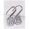 Image 3 : Stunning Emerald Cut Solitaires 2.4 Carat total weight dangle dress earring set
