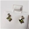 Image 3 : 10K Yellow Gold Tourmaline(0.44ct) Diamond(0.06ct) Earrings (~Size )(Ring is resizable for $40) (~le