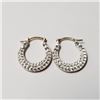 Image 1 : 10K Yellow Gold Cz 0.74G Hoop Earrings (~Size )(Ring is resizable for $40) (~length inches), Made in