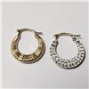 Image 2 : 10K Yellow Gold Cz 0.74G Hoop Earrings (~Size )(Ring is resizable for $40) (~length inches), Made in