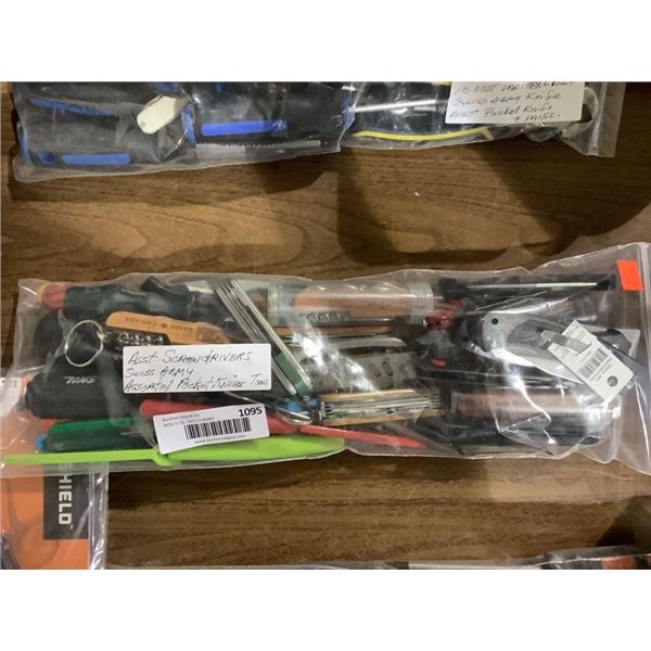 Lot of Assorted Mastercraft Tools, Swiss Army and Misc Pocket Knives