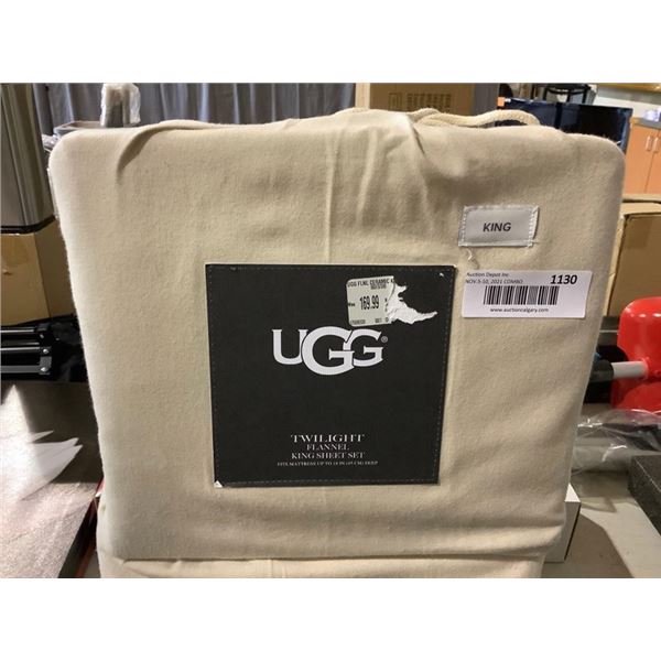 Ugg Twilight Flannel King Sheet Set (45cm Deep)