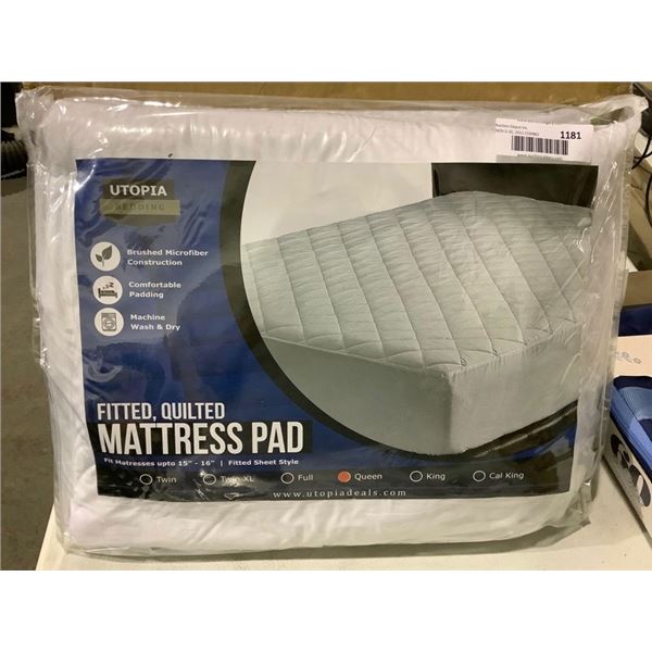 Utopia Fitted Quilted Mattress Pad- Queen
