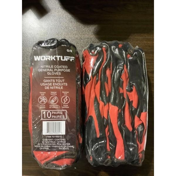 WorkTuff Nitrile Coated General Purpose gloves (2 x 10prs)