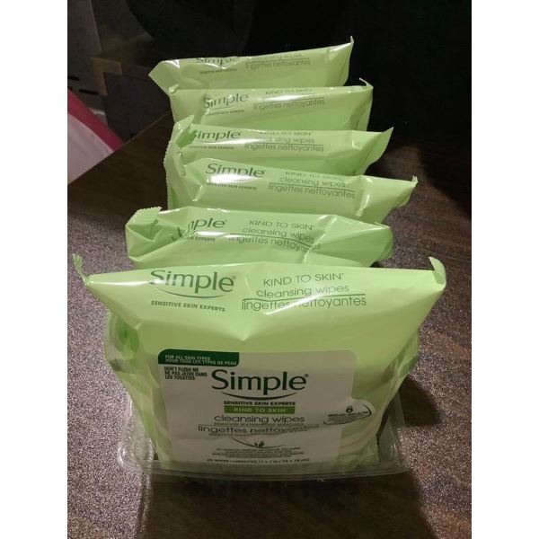 Simple Makeup Removing Cleansing Wipes (6 x 25)
