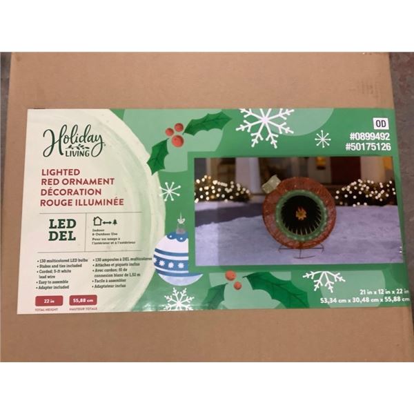 Holiday Living LED Lighted Red Ornament (21in x 12in x 22in)