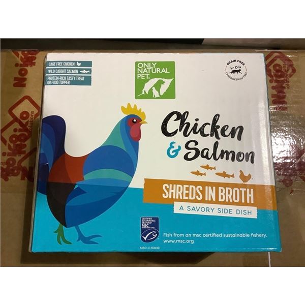 Only Natural Pet Chicken & Salmon Shreds in Broth (12 x 3oz)