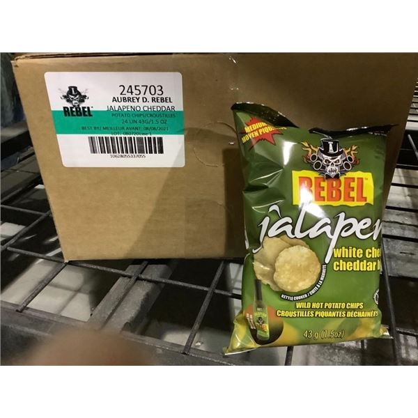 Case of Rebel Jalapeno White Cheddar Potato Chips (24 x 43g)