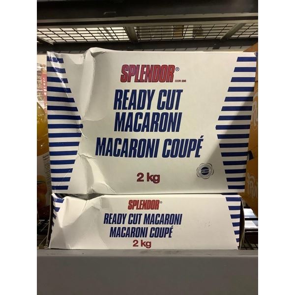 Splendor Ready Cut Macaroni (2 x 2kg)