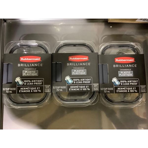 Rubbermaid Brilliance Leak-proof Containers (3 x 3.2 Cup)