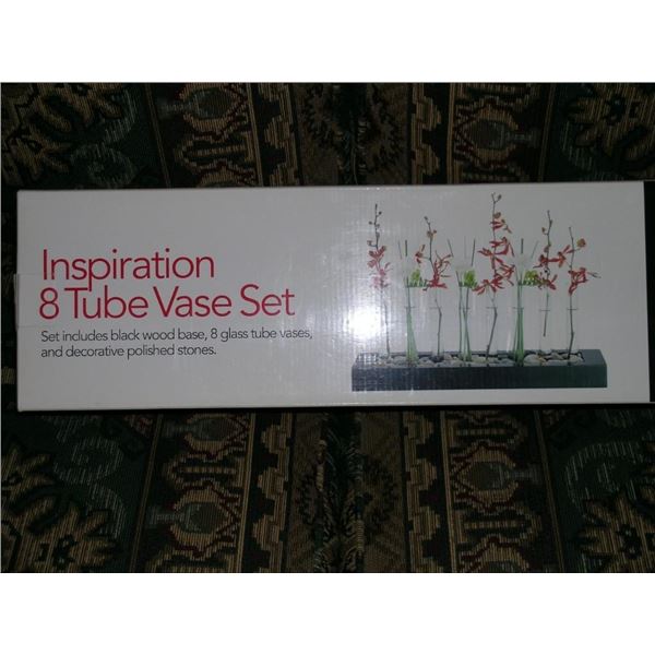 INSPIRATION -8 Tube Vase Set NEW in BOX