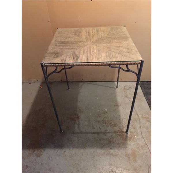 Glass Top Iron Table 24x24 x 29 inches