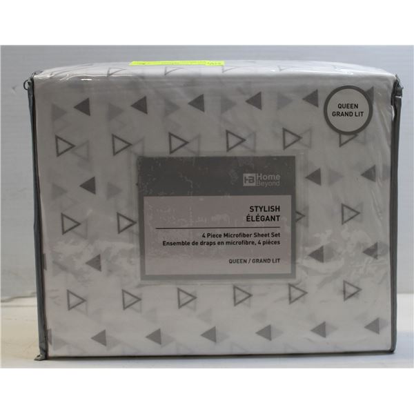 STYLISH 4 PIECE MICROFIBER SHEET SET - QUEEN