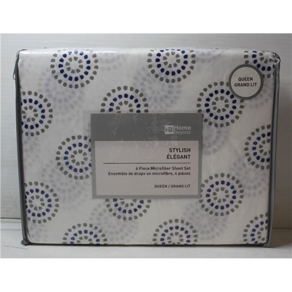 STYLISH 4 PIECE MICROFIBER SHEET SET - QUEEN