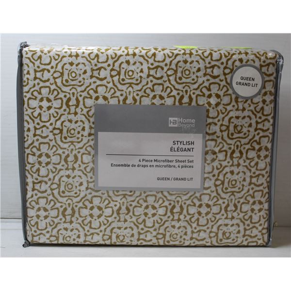 STYLISH 4 PIECE MICROFIBER SHEET SET - QUEEN