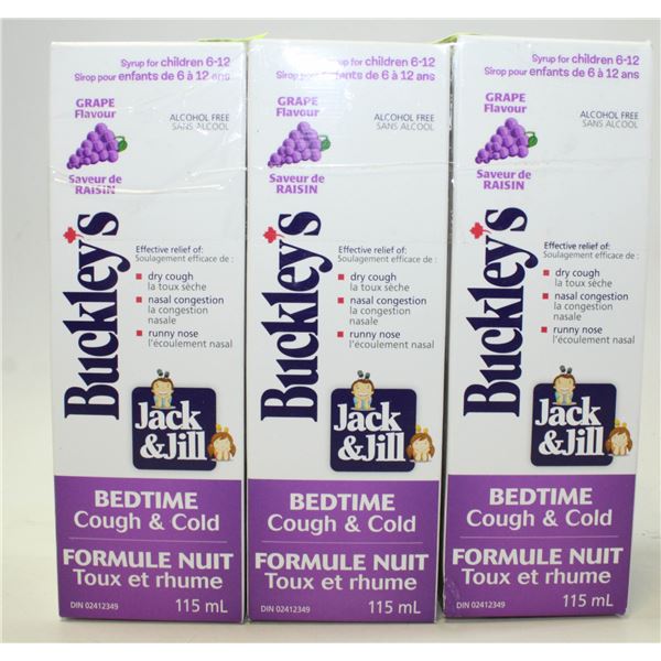 3 PACK BUCKLEYS BEDTIME COUGH AND COLD JACK