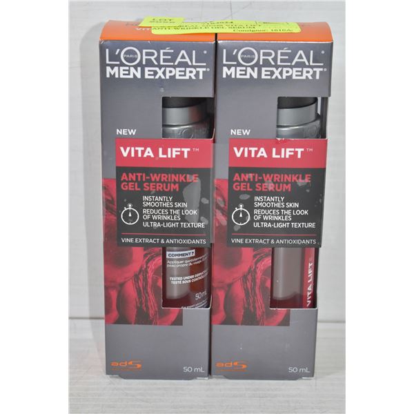 2PK L'OREAL MENS VITA LIFT ANTI-WRINKLE GEL SERUM
