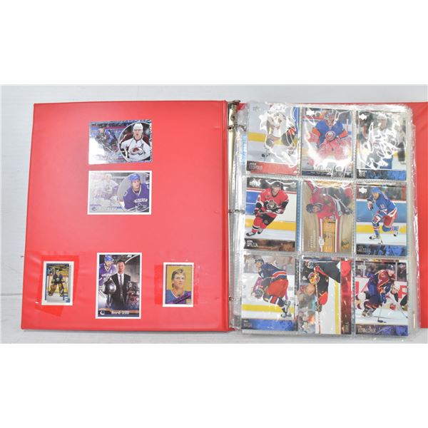MISC BINDER OF HOCKEY CARDS.