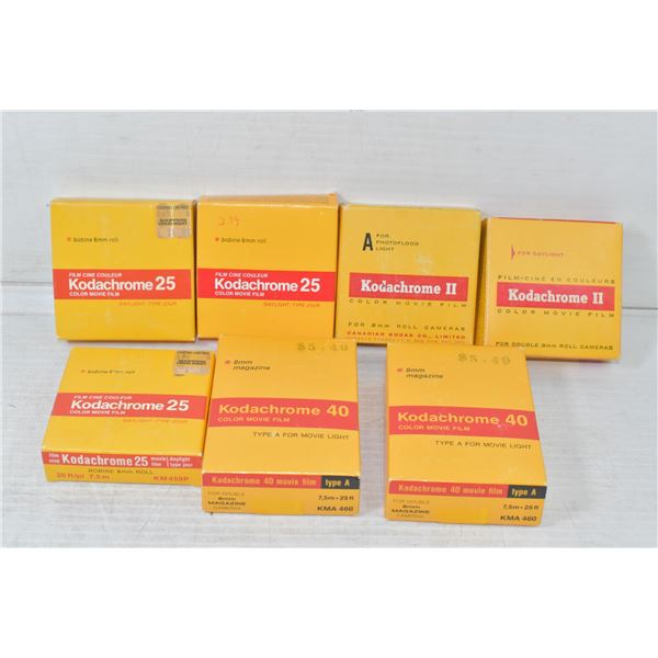 VINTAGE KODACHROME COLOR MOVIE FILM- 7 BOXES