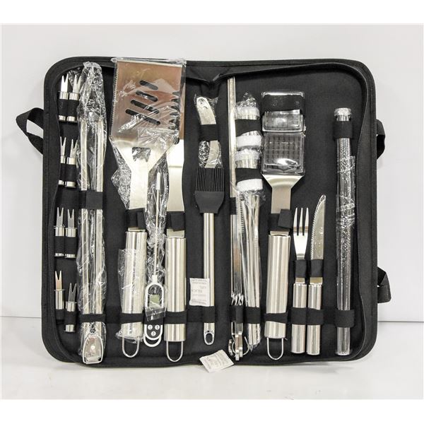 NEW DELUXE BBQ SET. THERMOMETER, SKEWERS