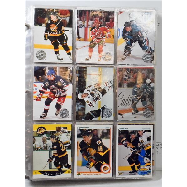 BINDER OF ASSORTED HOCKEY CARDS