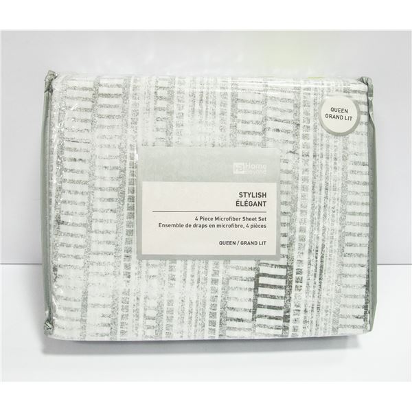 STYLISH 4 PIECE MICROFIBER SHEET SET - QUEEN