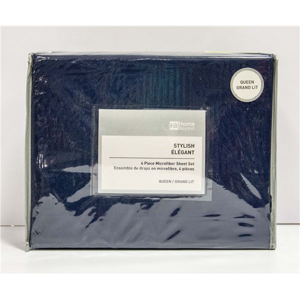 STYLISH 4 PIECE MICROFIBER SHEET SET - QUEEN