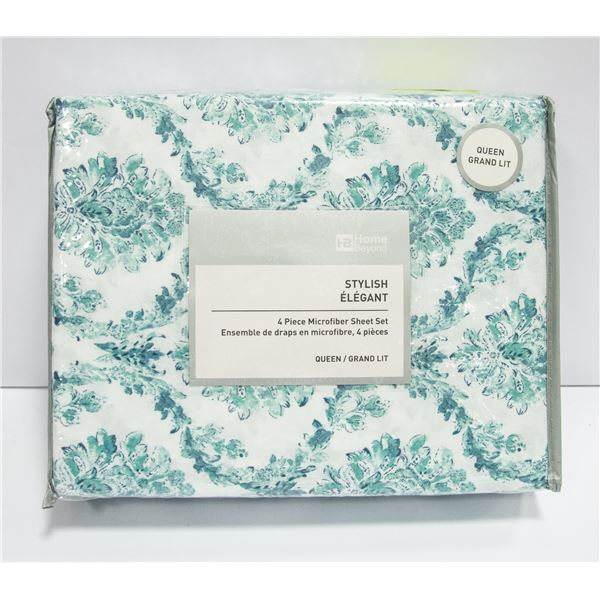 STYLISH 4 PIECE MICROFIBER SHEET SET - QUEEN