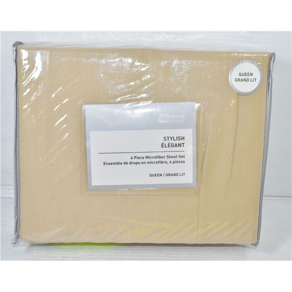 STYLISH 4 PIECE MICROFIBER SHEET SET - QUEEN