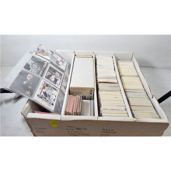 LARGE CARD BOX WITH ASSORTED SPORTS CARDS