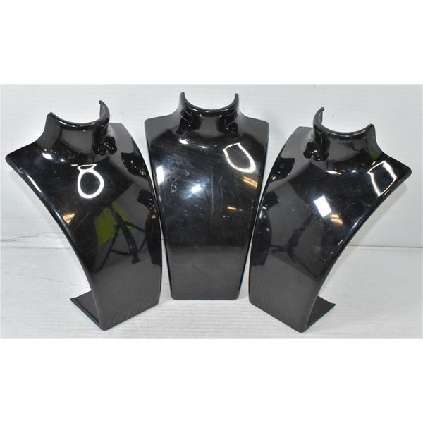 SET OF 3 BLACK NECKLACE DISPLAYS