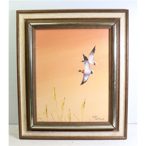 FRAME PAINTING RUTH HEPPLER DUCKS FLYING