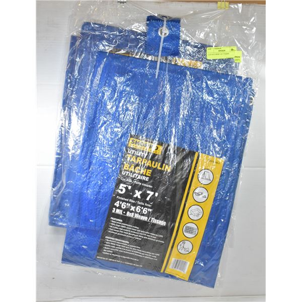 LOT OF 2 NEW 5' X 7' TARPS