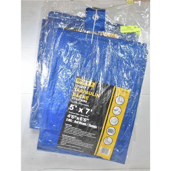 LOT OF 2 NEW 5' X 7' TARPS
