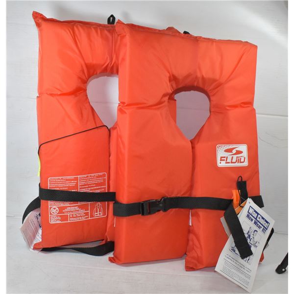 2 ADULT YOKE STYLE PFD LIFE JACKET UNIVERSAL SIZE