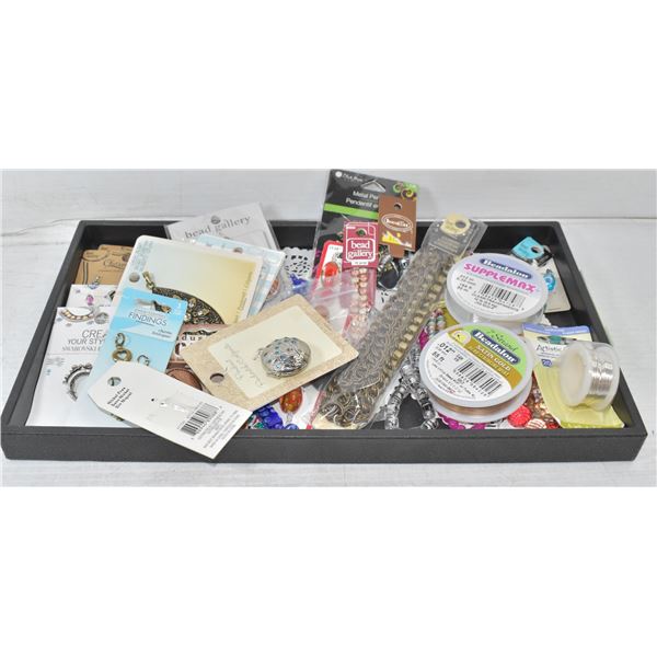 NEW LOT OF BEADS, CHARMS, CORDS